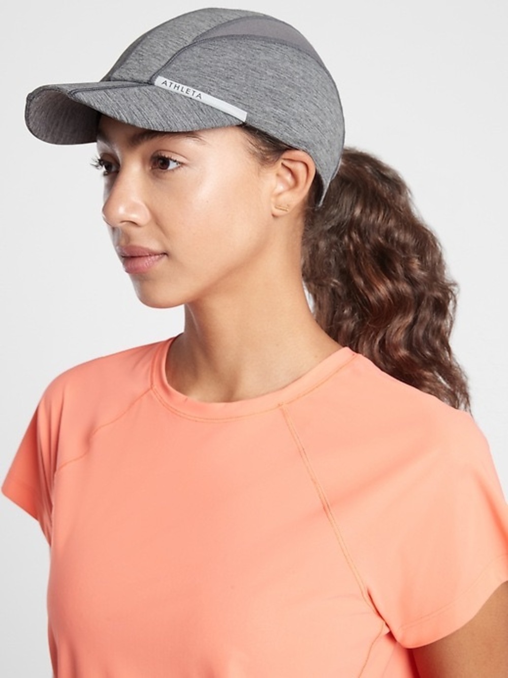 Athleta Women’s Activewear Hat Heathered Gray with Ponytail Hole One Size